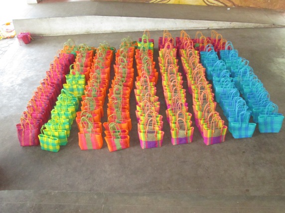 200 wire baskets made by the clients at Kovalam
